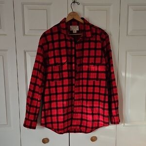 Filson Red and Black Check Long-Sleeve Flannel Shirt